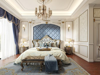 欧式古典家居卧室3D模型下载